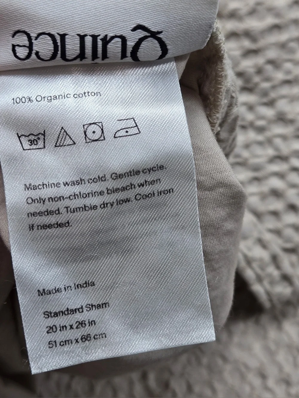QUINCE Organic Luxe Honeycomb Duvet Cover Set Full/Queen Sand 0601